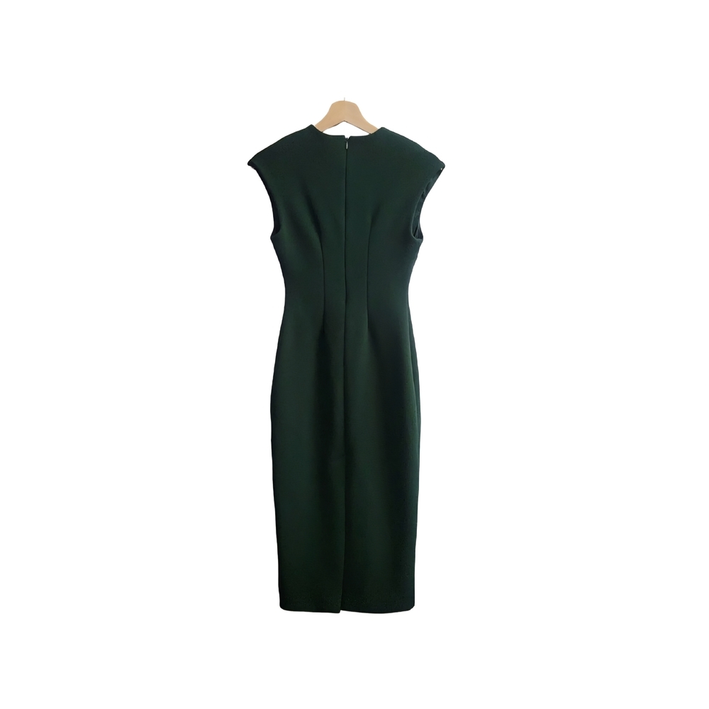 BABATON ARITZIA 'Press' V-neckline Forest Green Midi Dress - Picture 6 of 14
